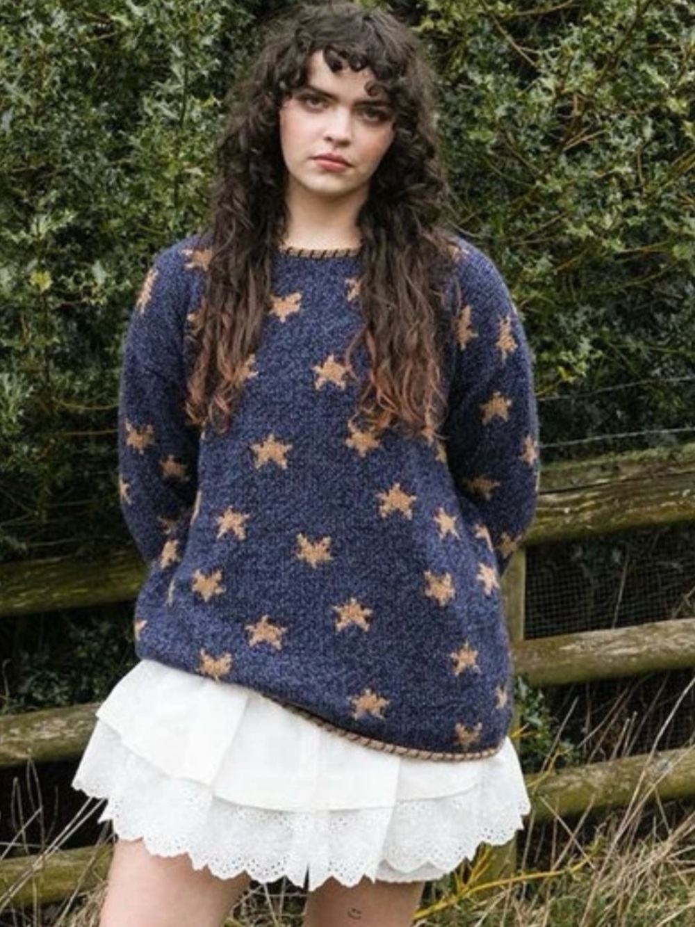 Amano Star Pullover 100% Peruvian Wool Hand Knit